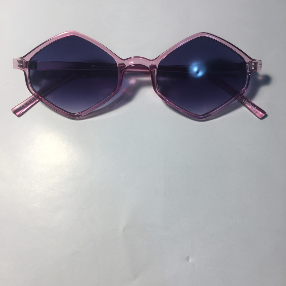Sunglasses hexagon shape pink blue and purple